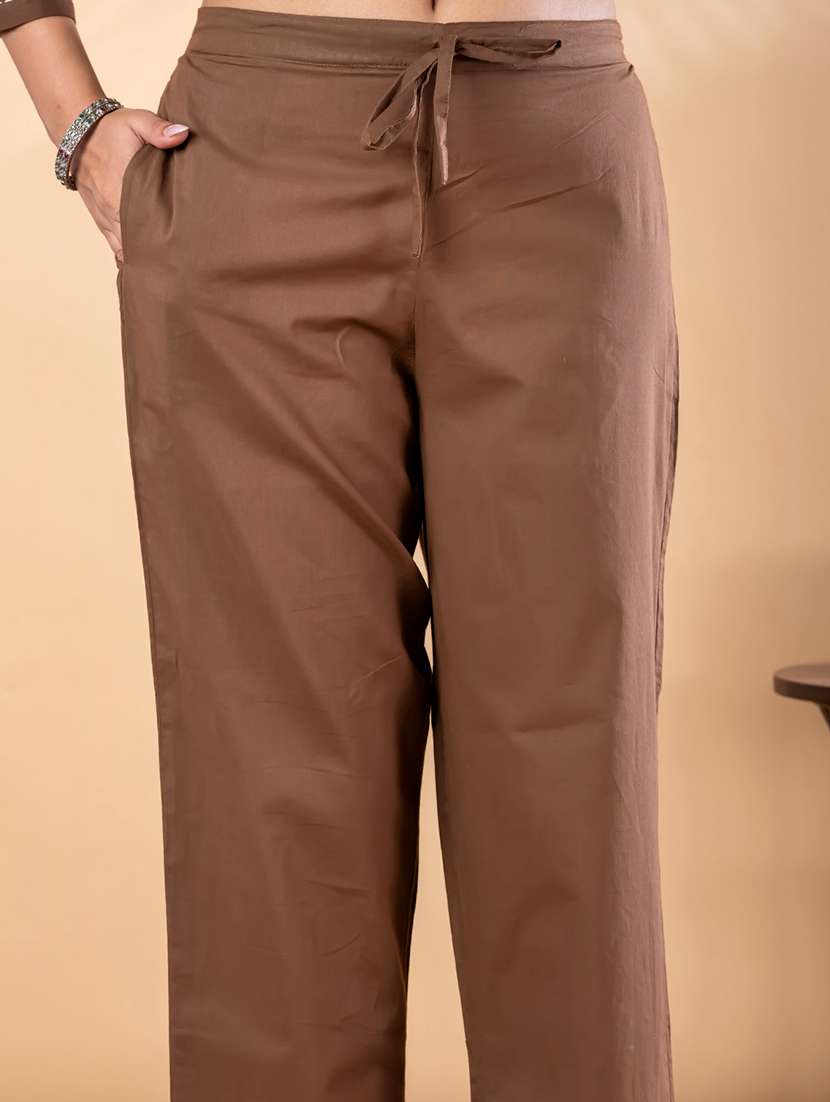 women solid with work long sleeve ethnic co-ord set - 22187636 -  Standard Image - 5