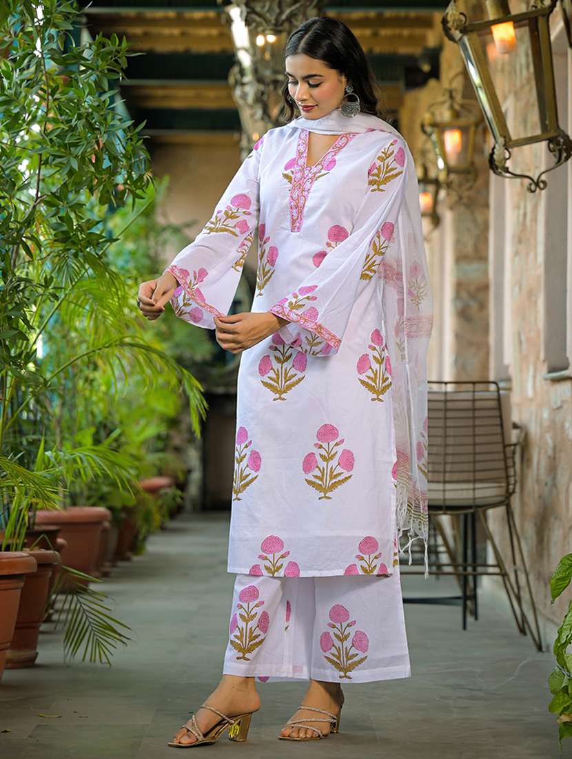 women floral long sleeve kurta pant with dupatta set - 22187660 -  Standard Image - 3