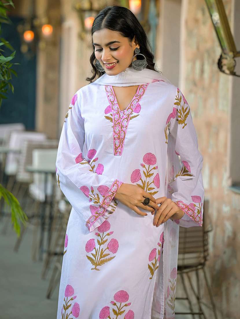 women floral long sleeve kurta pant with dupatta set - 22187660 -  Standard Image - 5