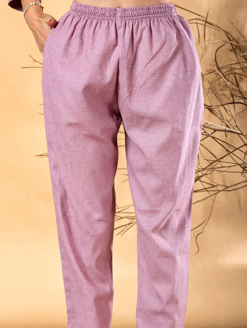 women solid with work three quarter sleeve ethnic co-ord set - 22187663 -  Standard Image - 5