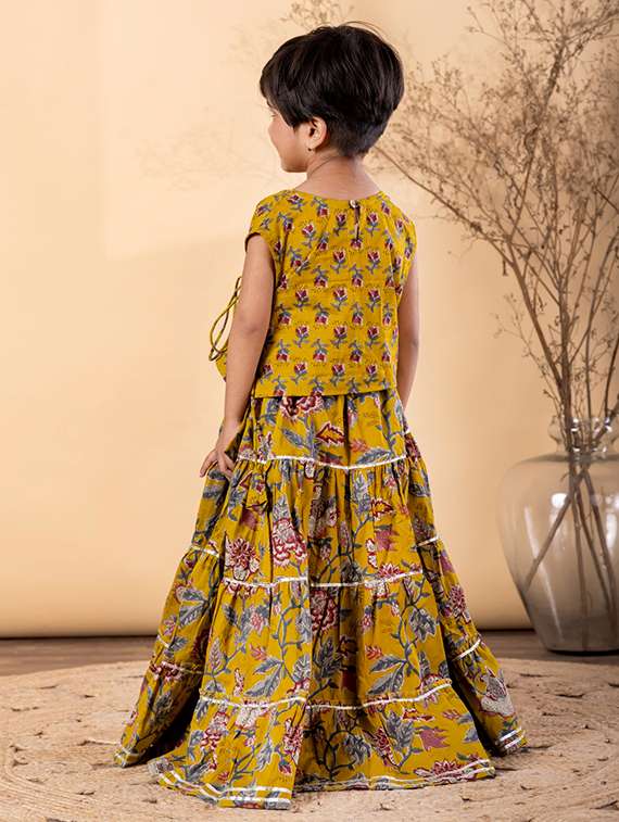 mustard cotton lehenga choli - 22187676 -  Standard Image - 3