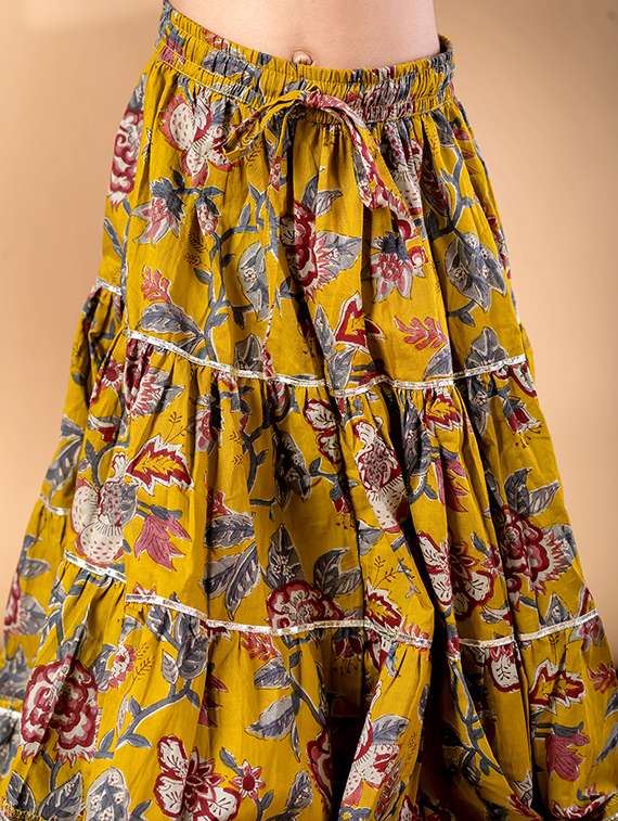 mustard cotton lehenga choli - 22187676 -  Standard Image - 5