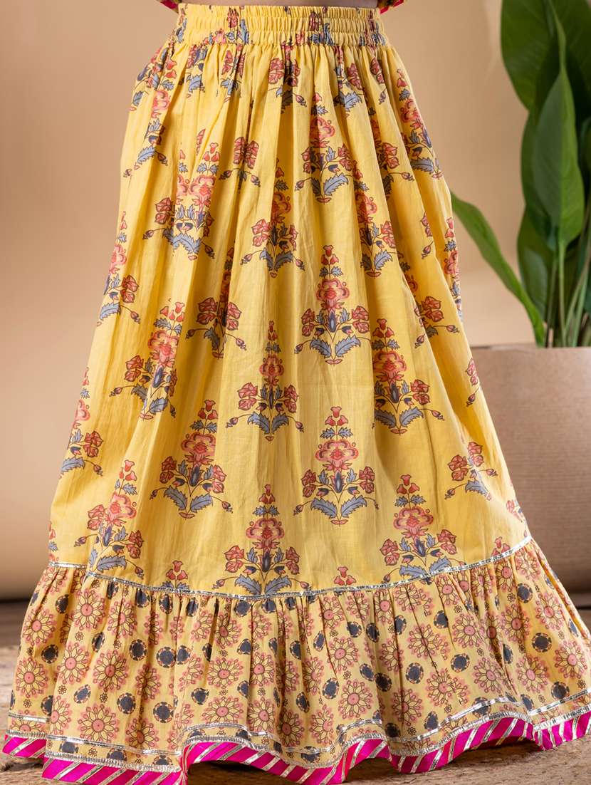 girls printed flared sleeve lehenga and choli set - 22187677 -  Standard Image - 5
