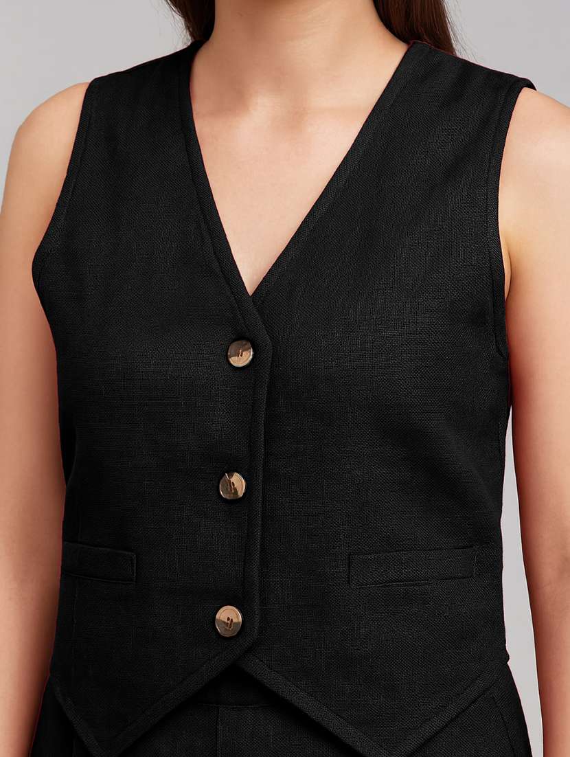 women solid vest top and trouser co-ord set - 22187711 -  Standard Image - 3