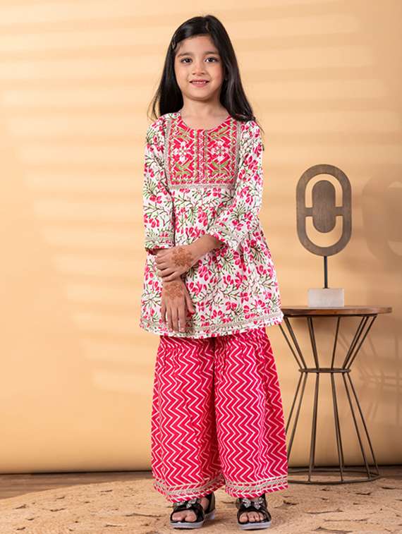 pink cotton suit set - 22187752 -  Standard Image - 3