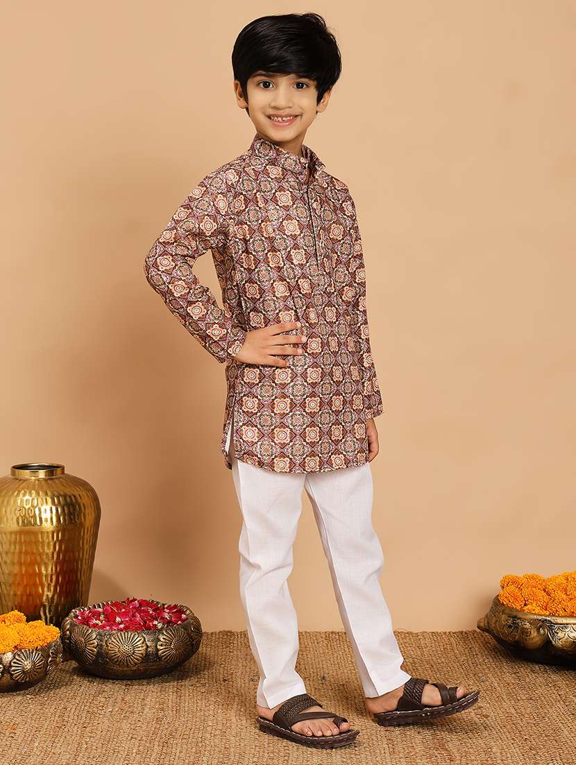 brown rayon kurta sets kurtas & set - 22187768 -  Standard Image - 3