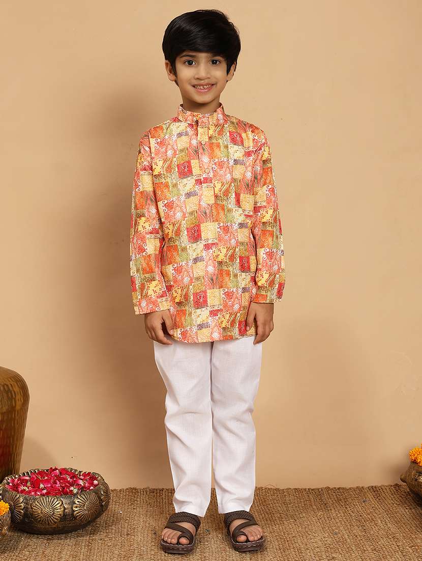 orange rayon kurta sets kurtas & set