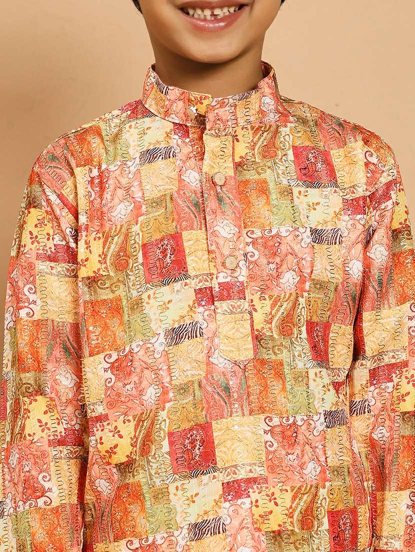 orange rayon kurta sets kurtas & set - 22187770 -  Standard Image - 5