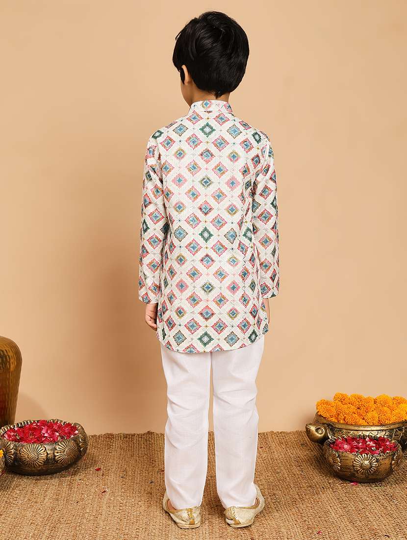 cream rayon kurta sets kurtas & set - 22187774 -  Standard Image - 3