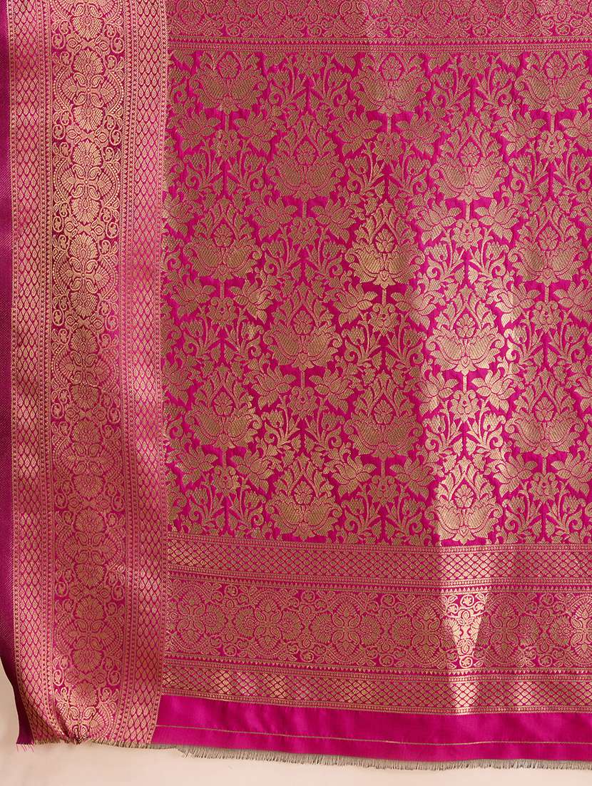 women solid with bordered saree with blouse - 22187786 -  Standard Image - 5