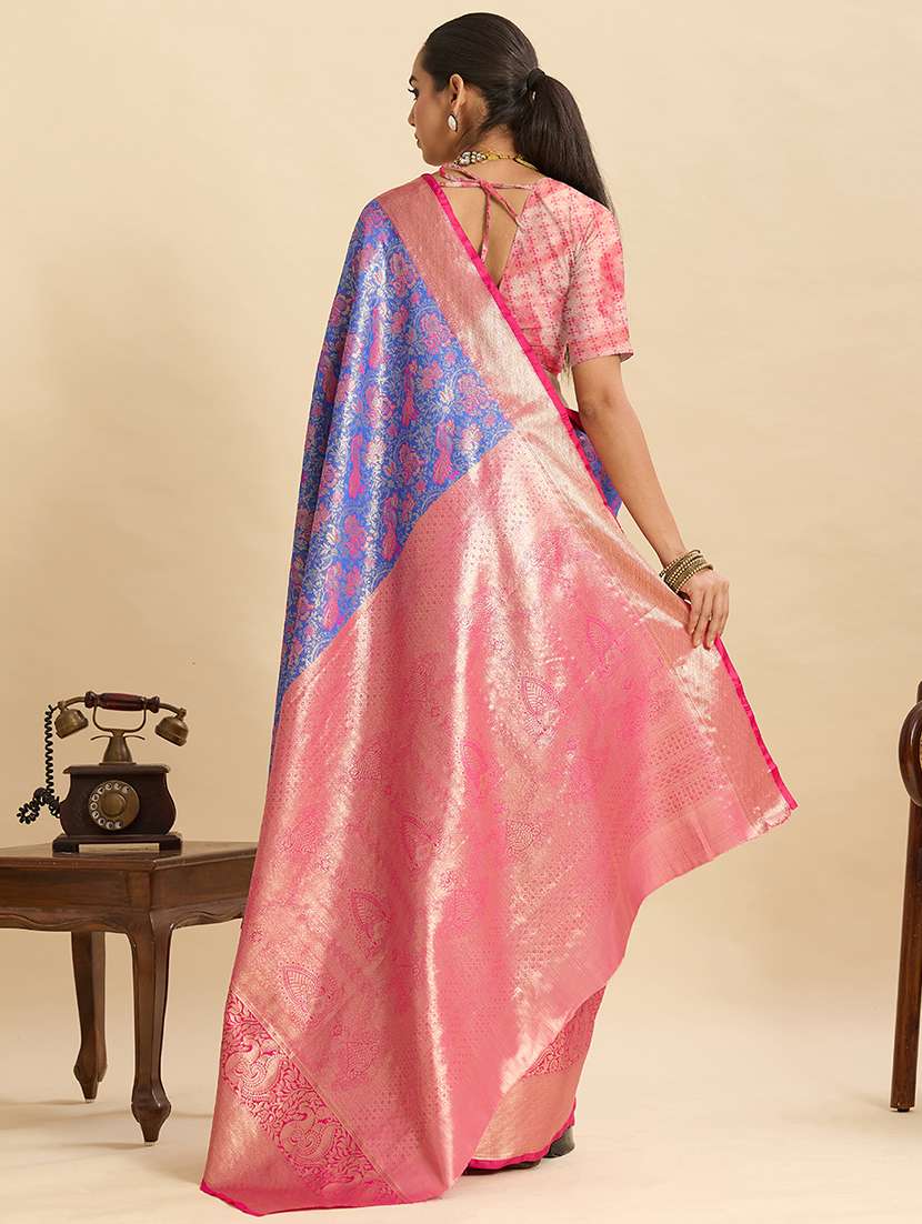 women self design banarasi saree with blouse - 22187788 -  Standard Image - 3