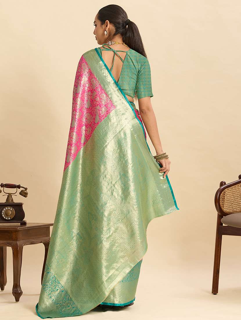 women self design banarasi saree with blouse - 22187789 -  Standard Image - 3