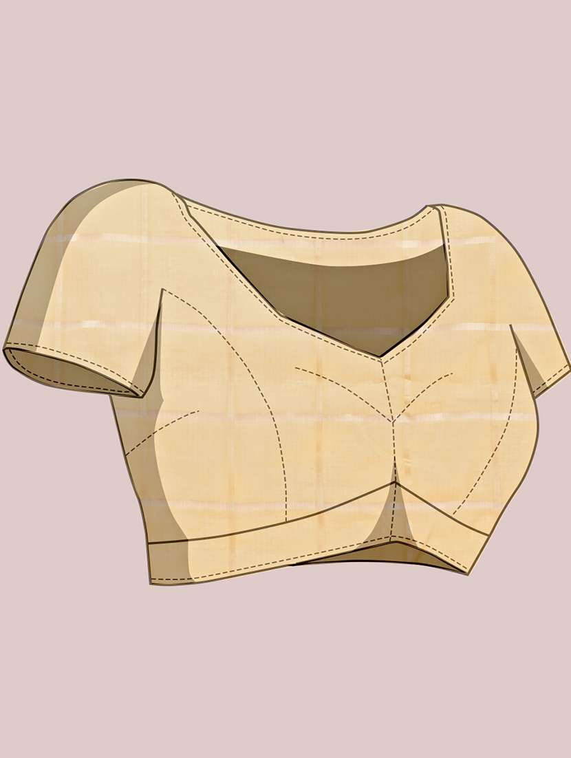 women checkered bordered saree with blouse - 22187793 -  Standard Image - 5