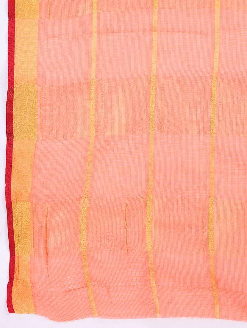 women checkered bordered saree with blouse - 22187795 -  Standard Image - 5