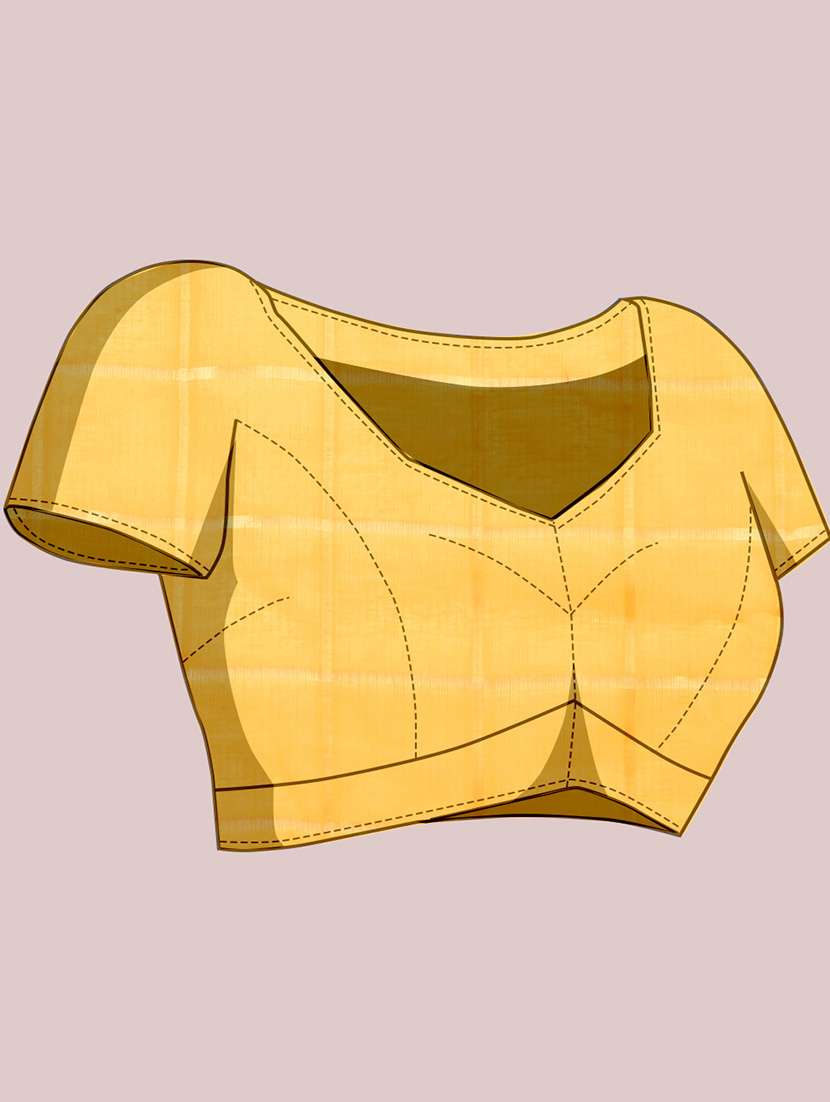 women checkered bordered saree with blouse - 22187799 -  Standard Image - 5