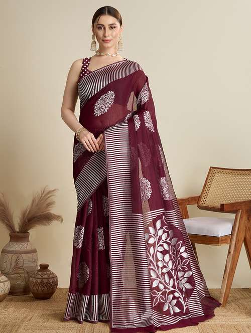 women self design bordered saree with blouse - 22187811 -  Standard Image - 0