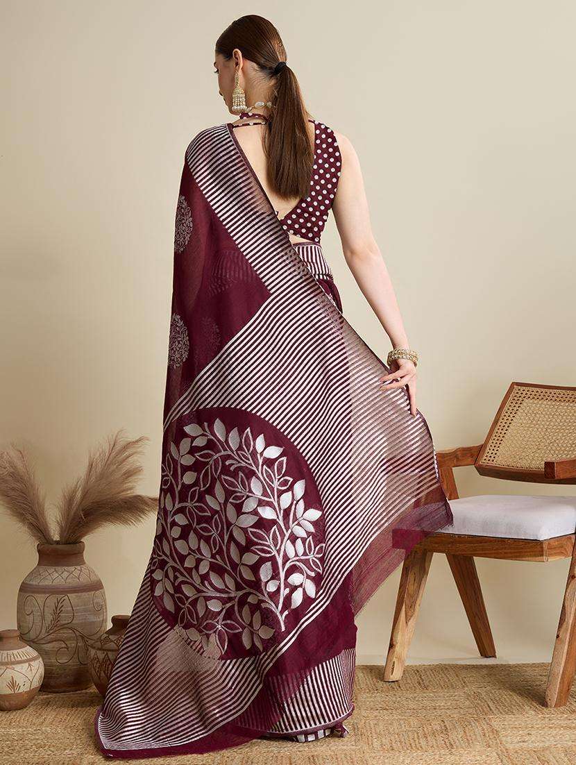 women self design bordered saree with blouse - 22187811 -  Standard Image - 3