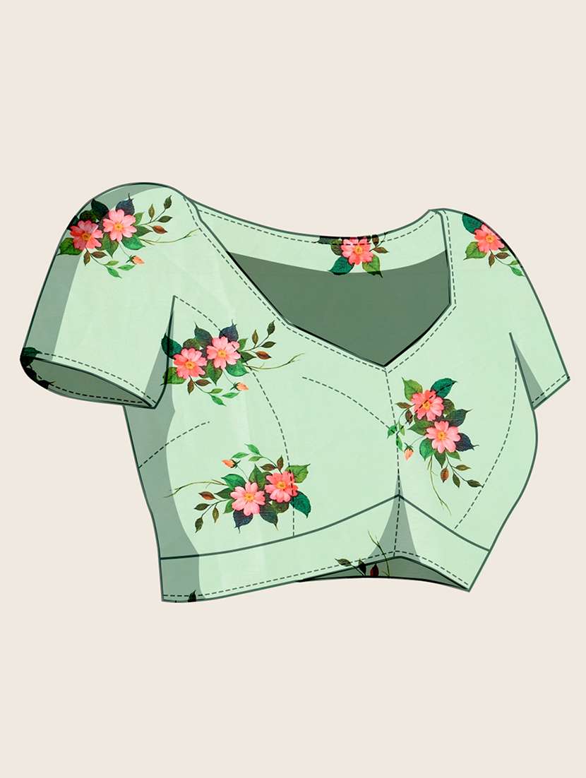 women floral printed saree with blouse - 22187819 -  Standard Image - 5