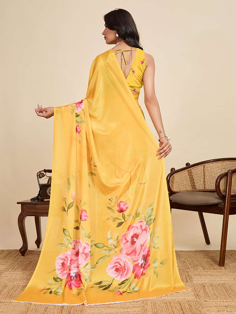 women floral printed saree with blouse - 22187823 -  Standard Image - 3