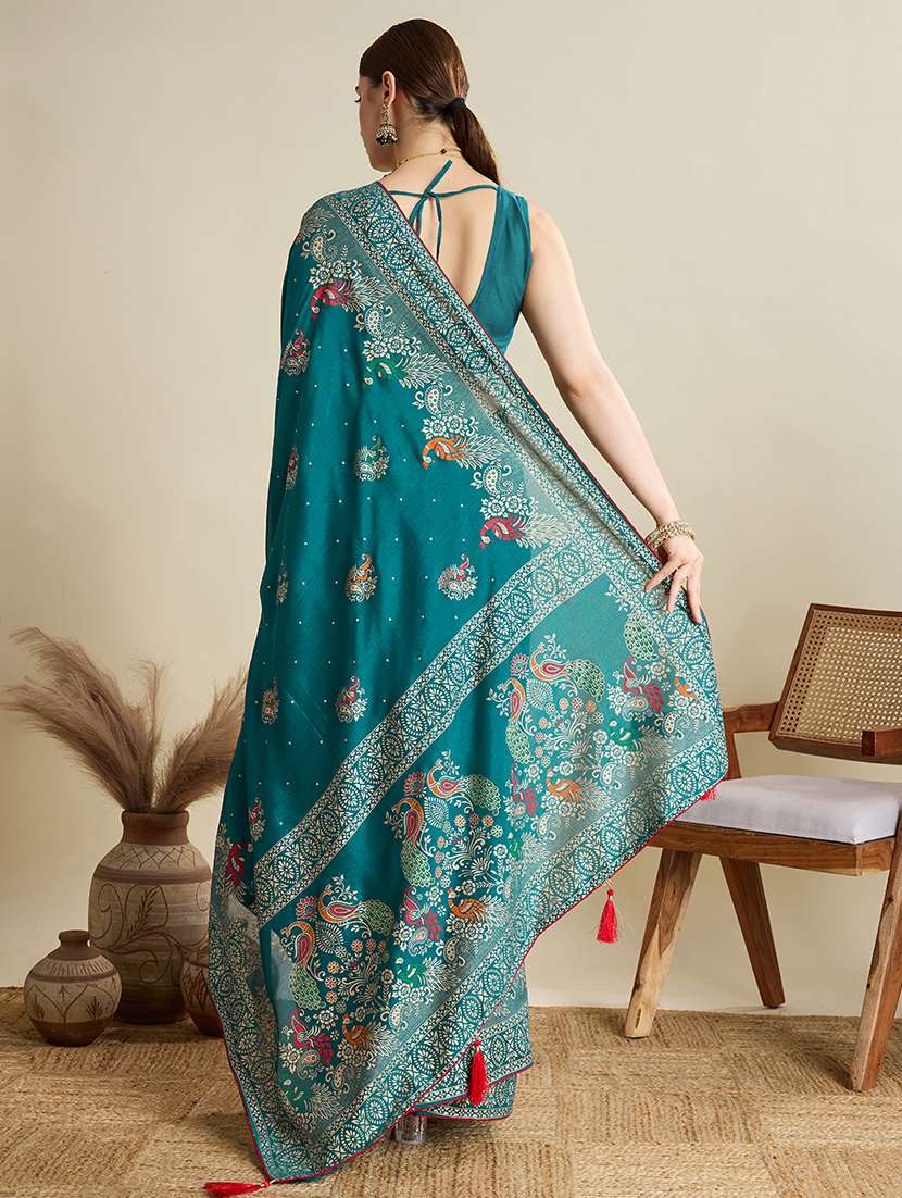 women printed casual wear saree with blouse - 22187828 -  Standard Image - 3