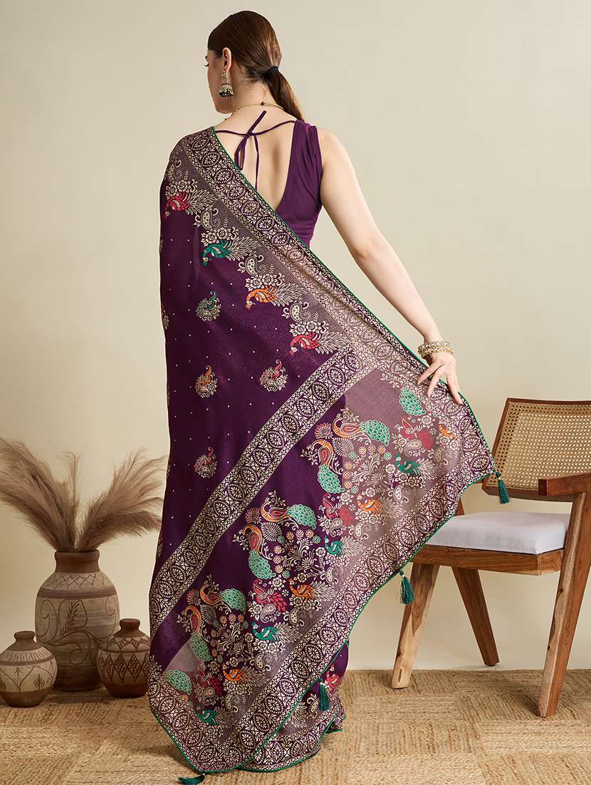 women printed casual wear saree with blouse - 22187829 -  Standard Image - 3