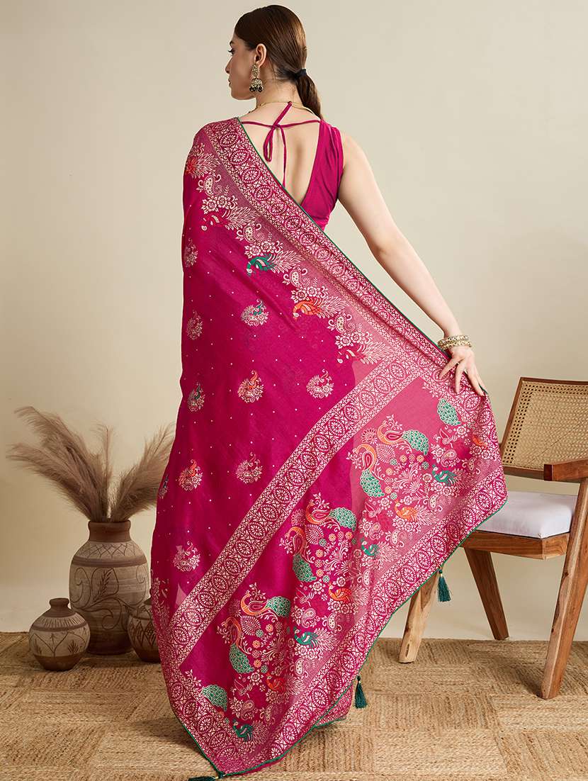 women printed casual wear saree with blouse - 22187831 -  Standard Image - 3