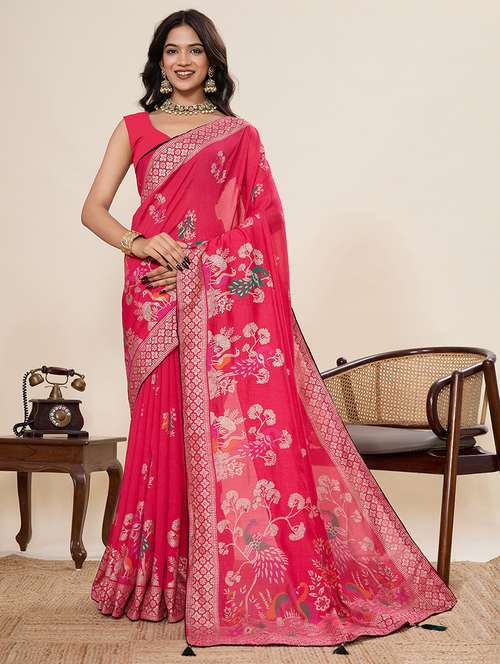 women printed casual wear saree with blouse - 22187835 -  Standard Image - 0