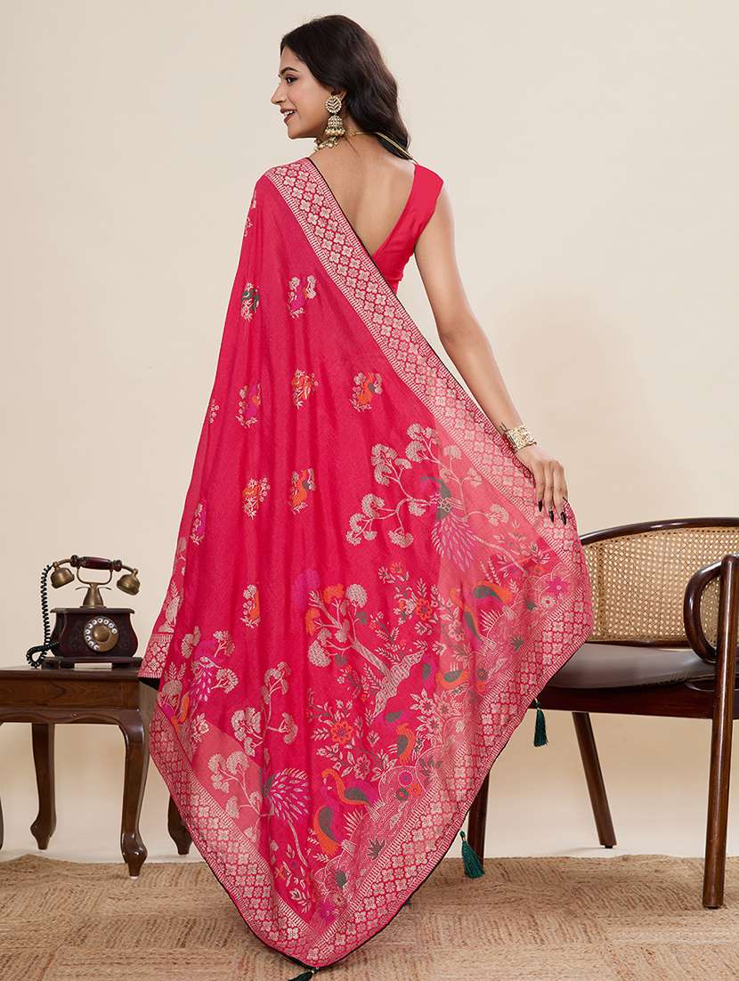 women printed casual wear saree with blouse - 22187835 -  Standard Image - 3
