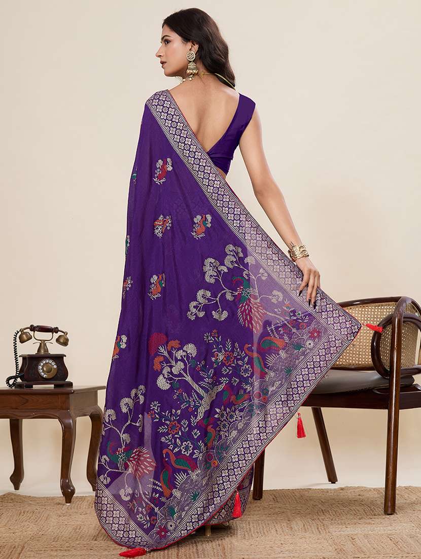 women printed casual wear saree with blouse - 22187836 -  Standard Image - 3