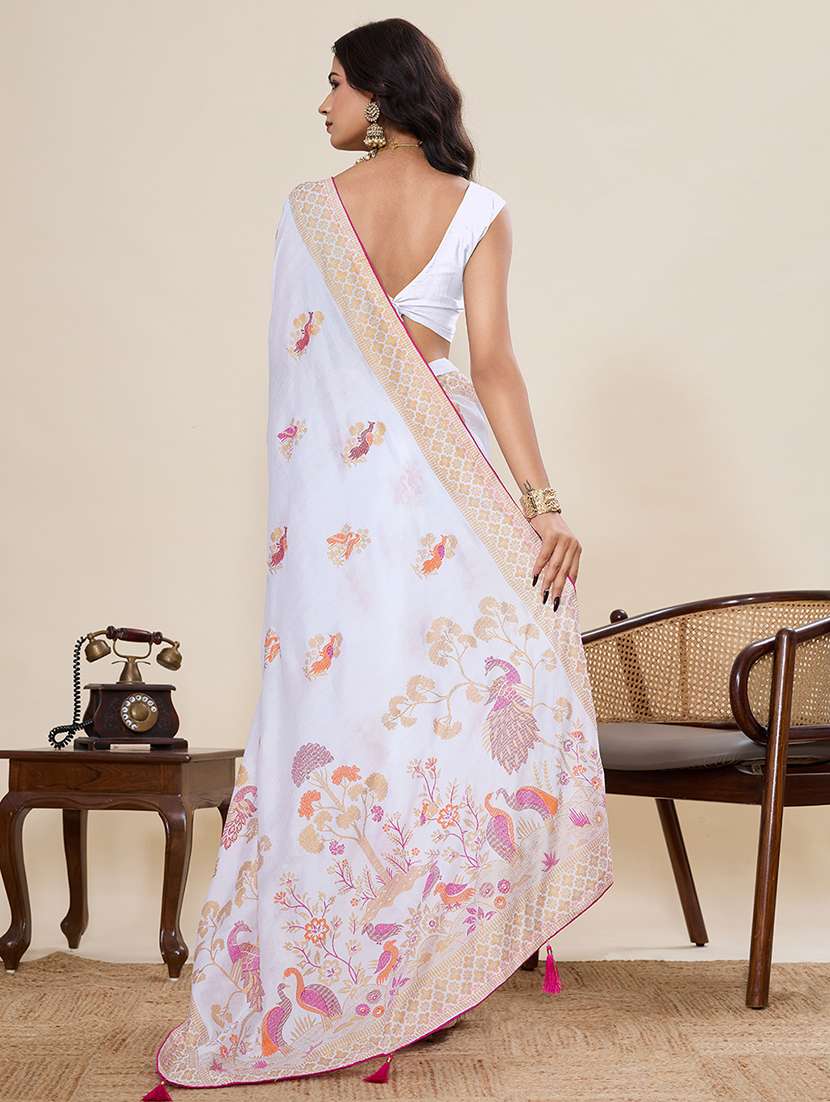 women printed casual wear saree with blouse - 22187837 -  Standard Image - 3