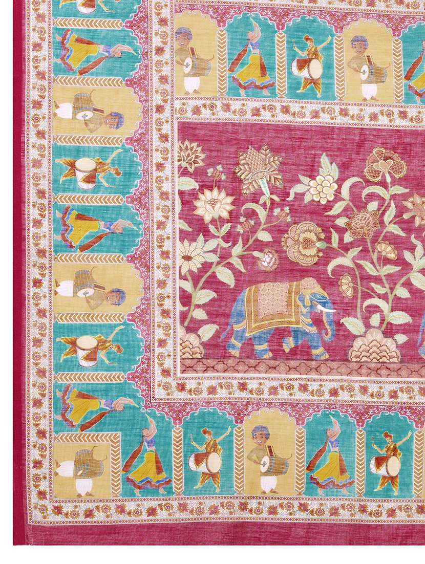 women printed casual wear saree with blouse - 22187843 -  Standard Image - 5