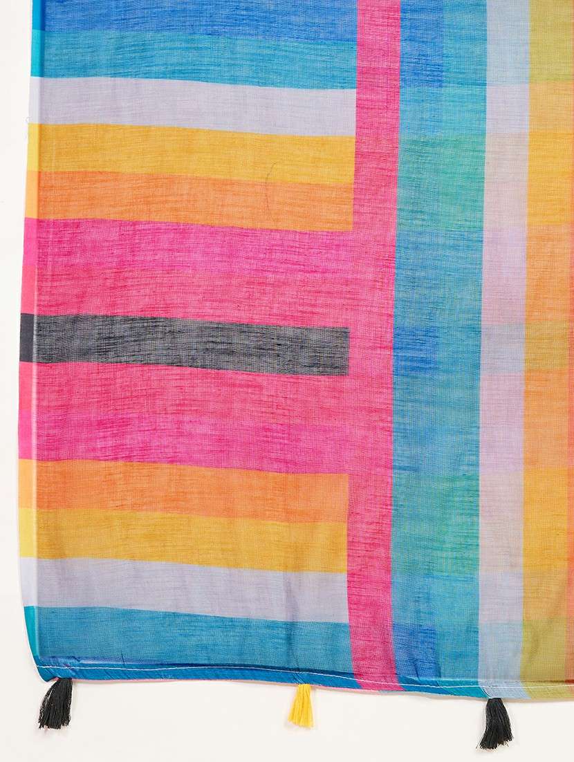 women printed casual wear saree with blouse - 22187848 -  Standard Image - 5