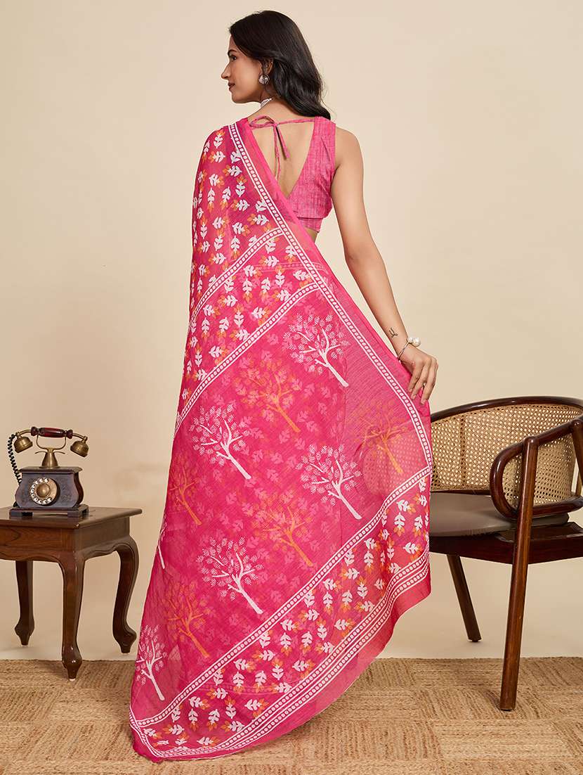 women printed casual wear saree with blouse - 22187849 -  Standard Image - 3