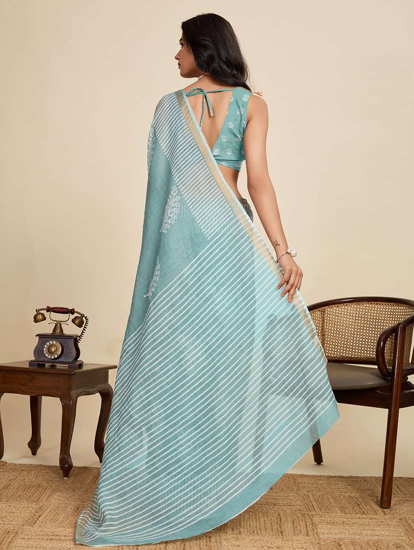 women printed casual wear saree with blouse - 22187851 -  Standard Image - 3