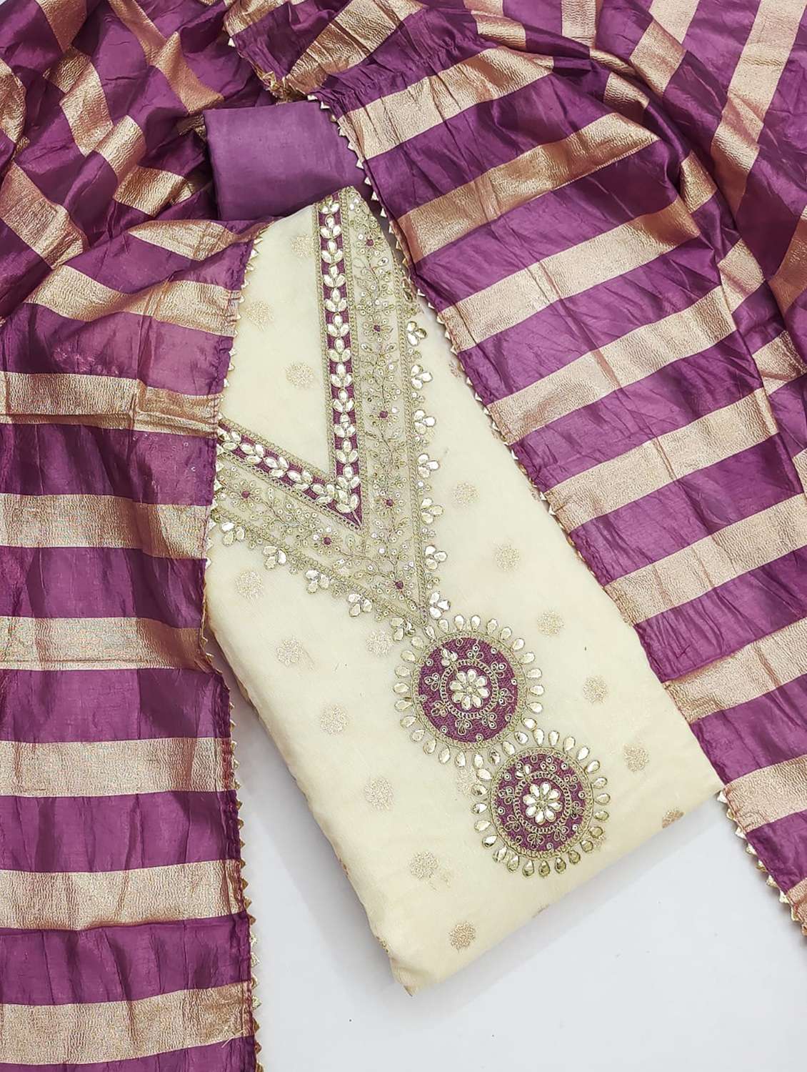 women self design embroidered unstitched suit set - 22187857 -  Standard Image - 3