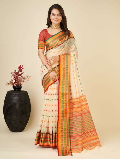 women self design bordered saree with blouse - 22187880 -  Standard Image - 0