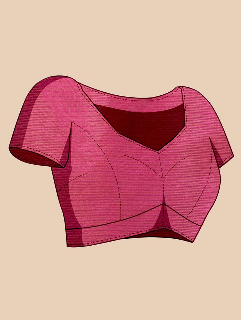 women solid with bordered saree with blouse - 22187893 -  Standard Image - 3