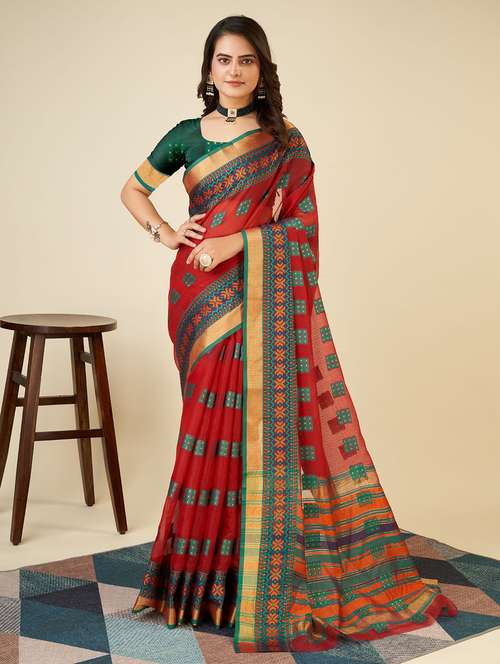women self design bordered saree with blouse - 22187926 -  Standard Image - 0