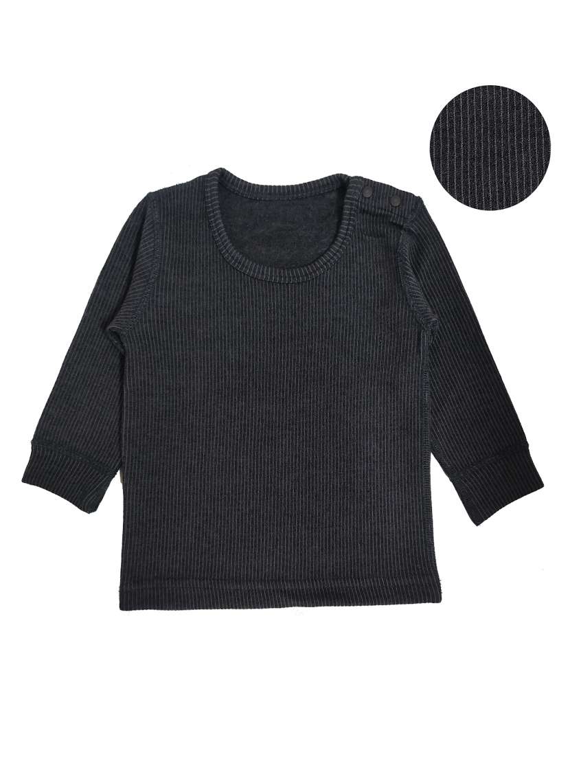 boys grey round neck thermal top