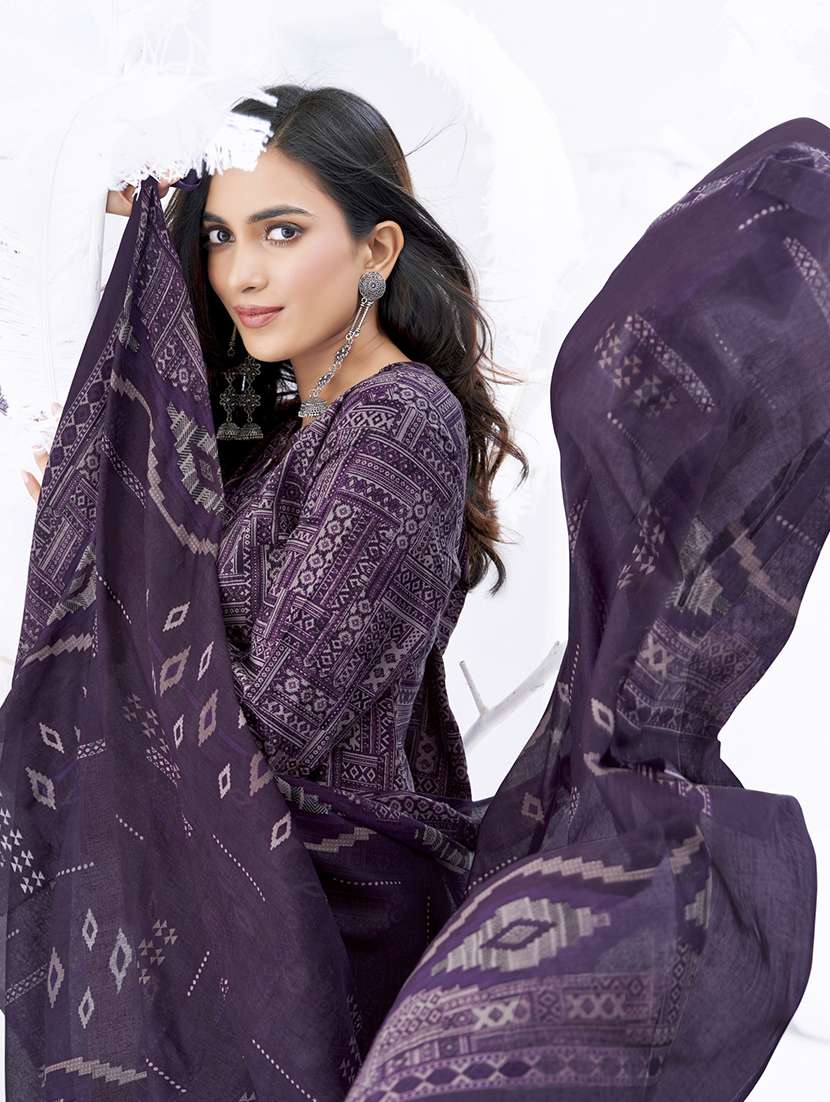 women printed three quarter sleeve kurta pant with dupatta set - 22203051 -  Standard Image - 3