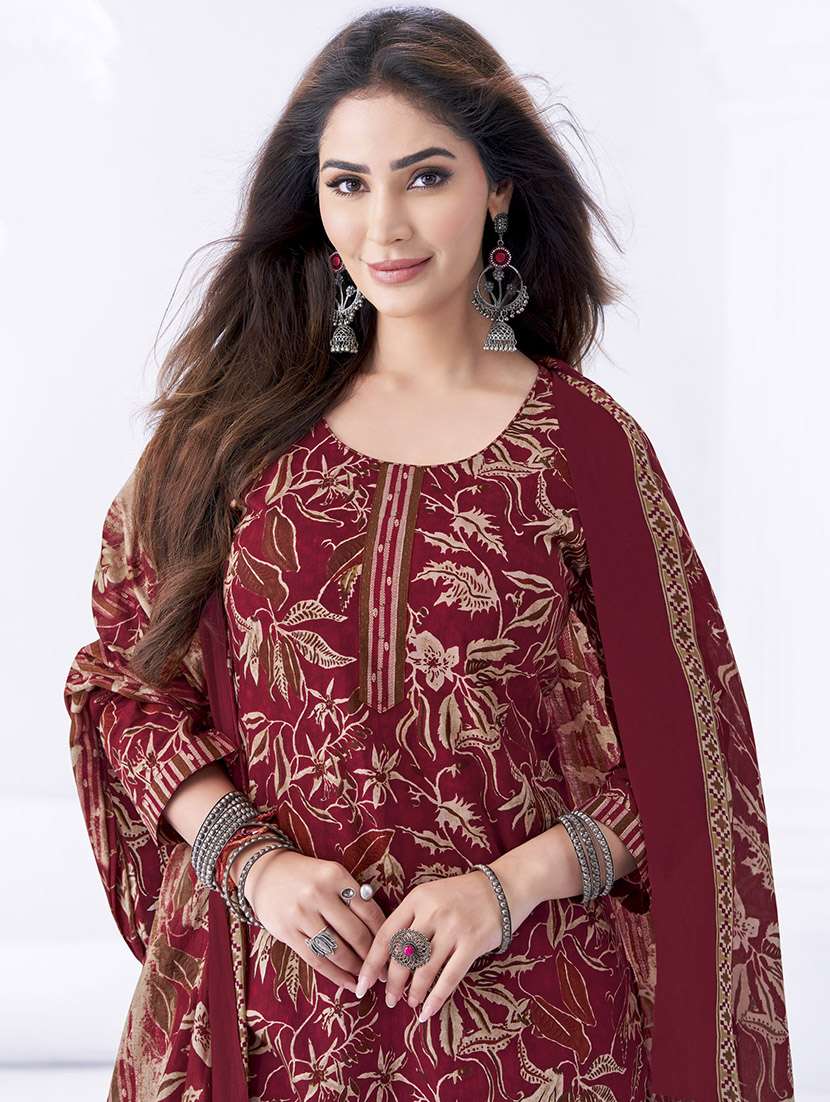 women floral printed three quarter sleeve kurta pant with dupatta set - 22205715 -  Standard Image - 3