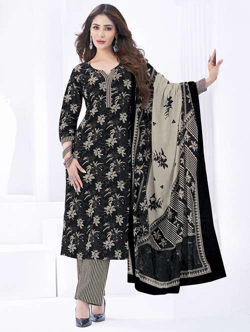 women printed three quarter sleeve kurta pant with dupatta set - 22205729 -  Standard Image - 0