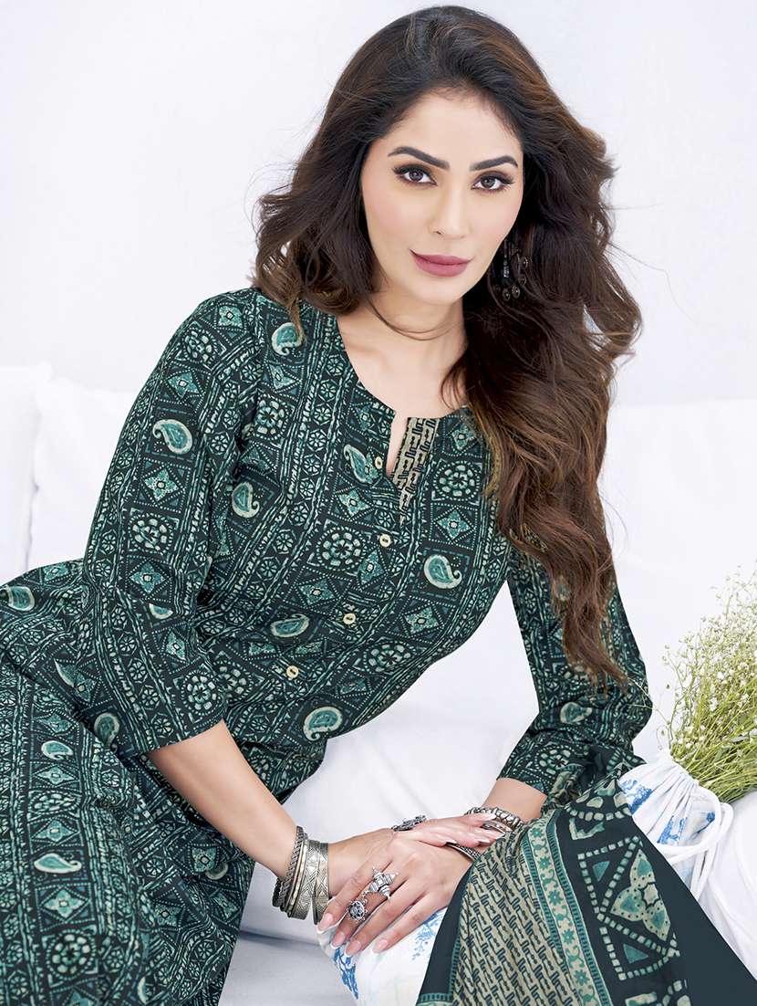 women printed three quarter sleeve kurta pant with dupatta set - 22205732 -  Standard Image - 3