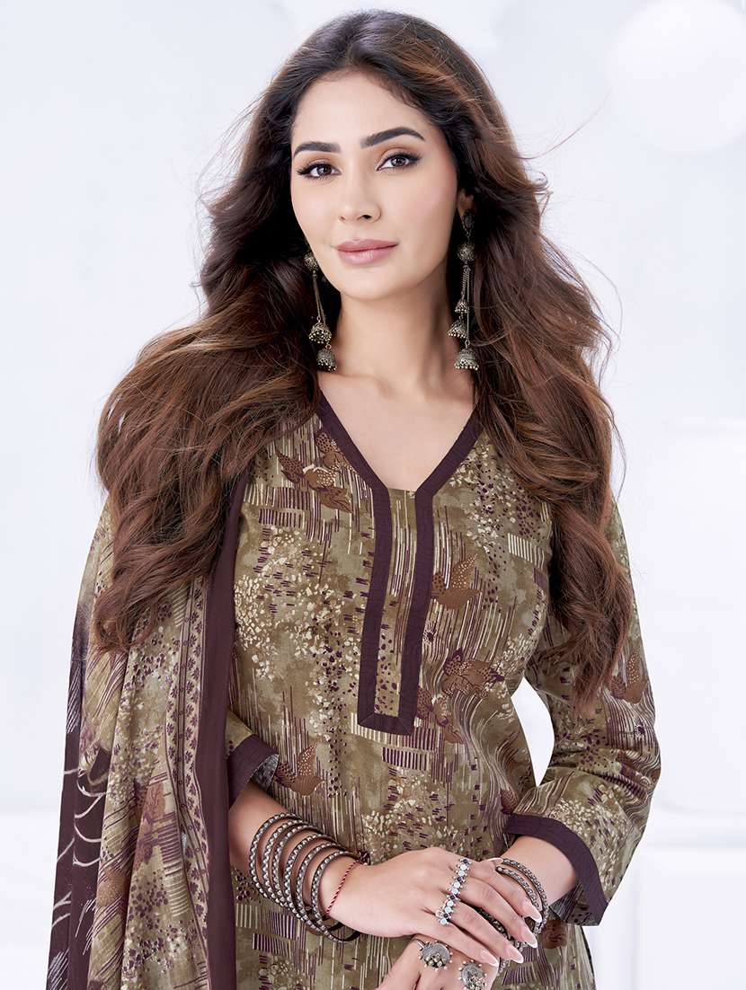 women printed three quarter sleeve kurta pant with dupatta set - 22205736 -  Standard Image - 3