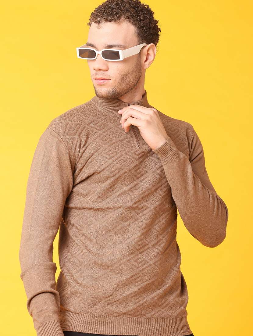 men self designed long sleeve pullover - 22215577 -  Zoom Image - 0