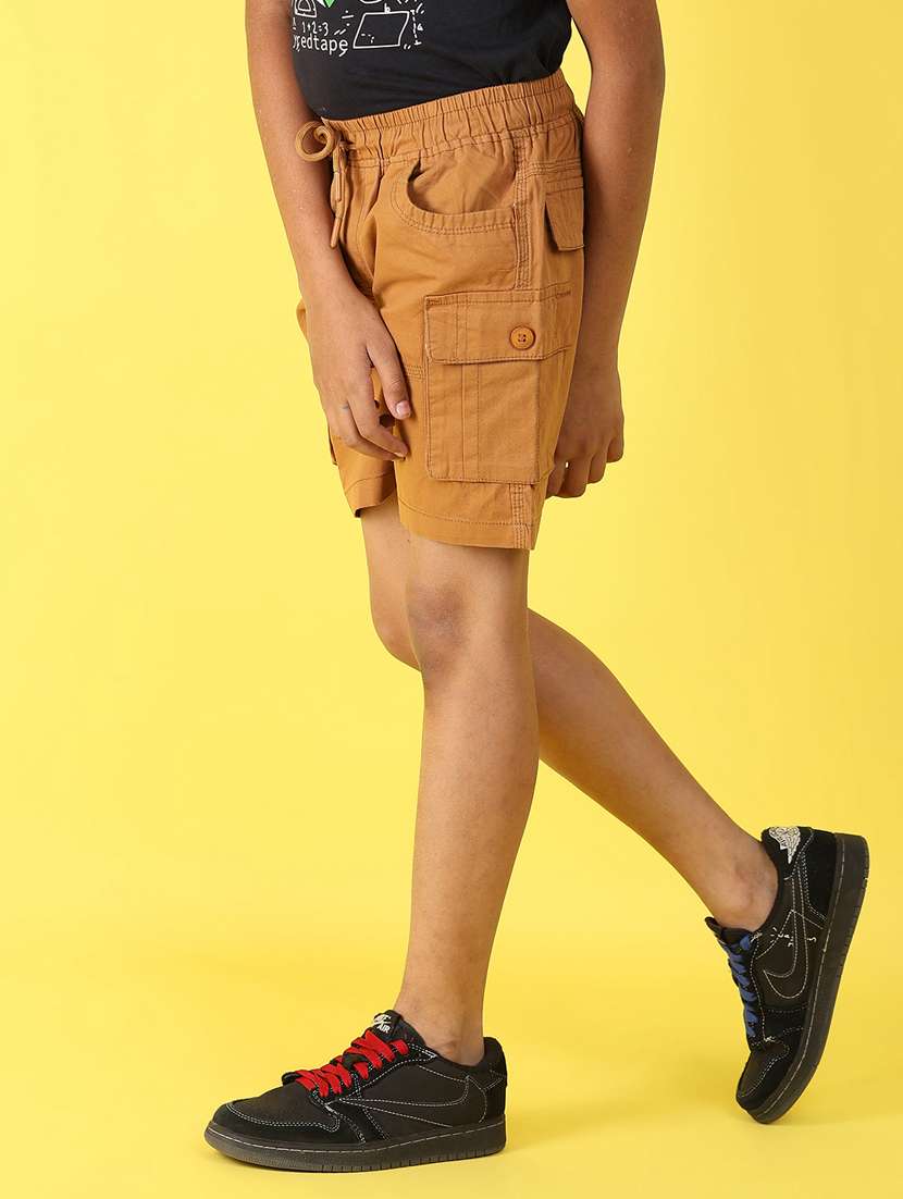 khaki cotton shorts & three fourth - 22215940 -  Standard Image - 3