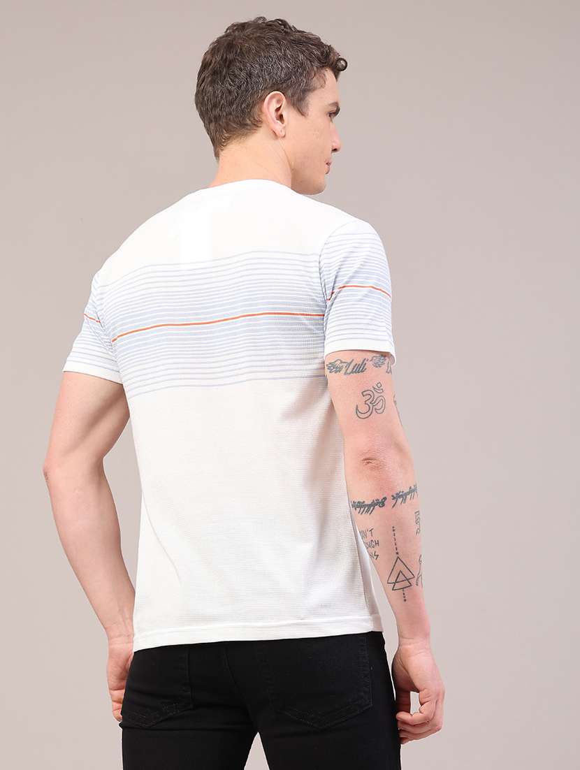 men striped short sleeve slim fit t-shirt - 22217081 -  Standard Image - 3