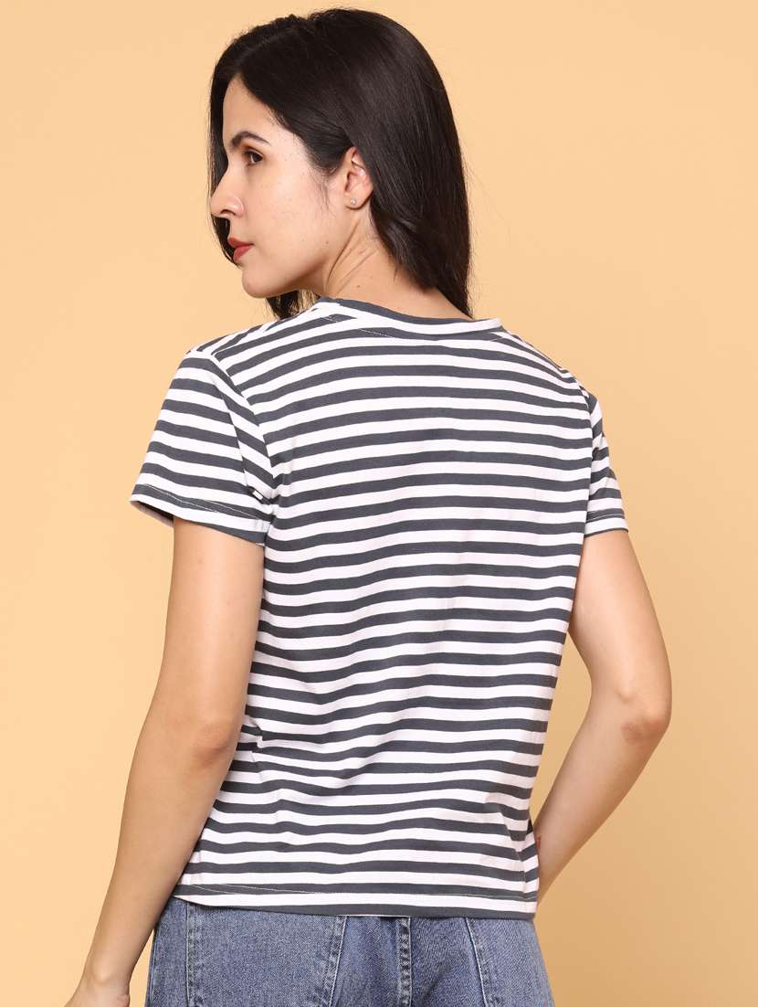 women striped short sleeve t-shirt - 22217110 -  Standard Image - 3