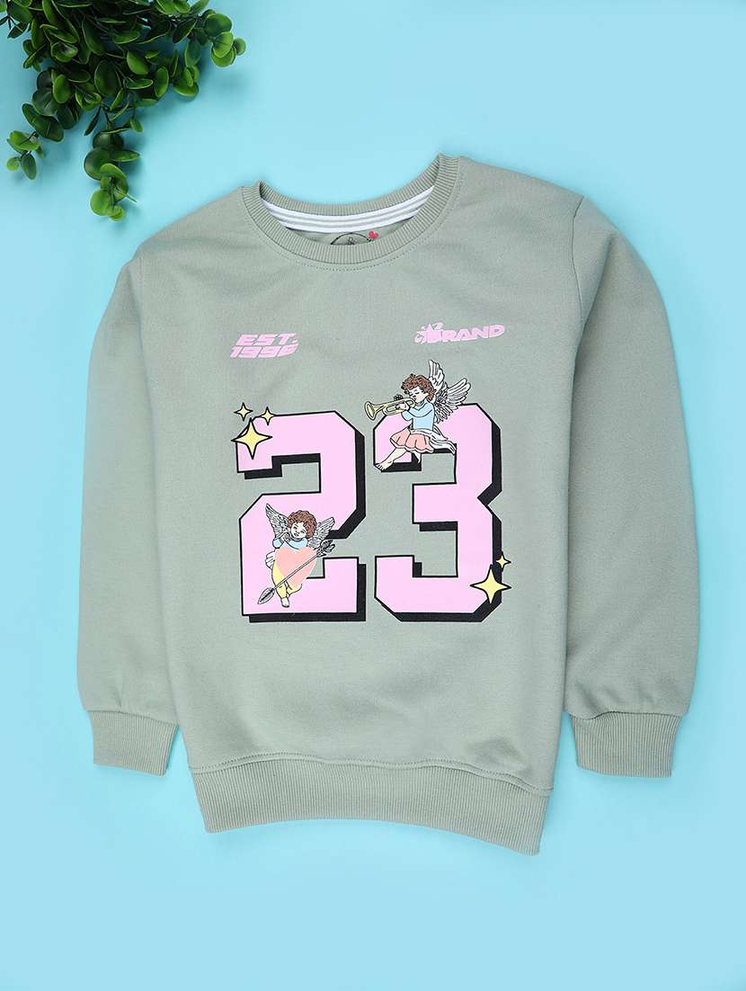 girls typographic long sleeve sweatshirt