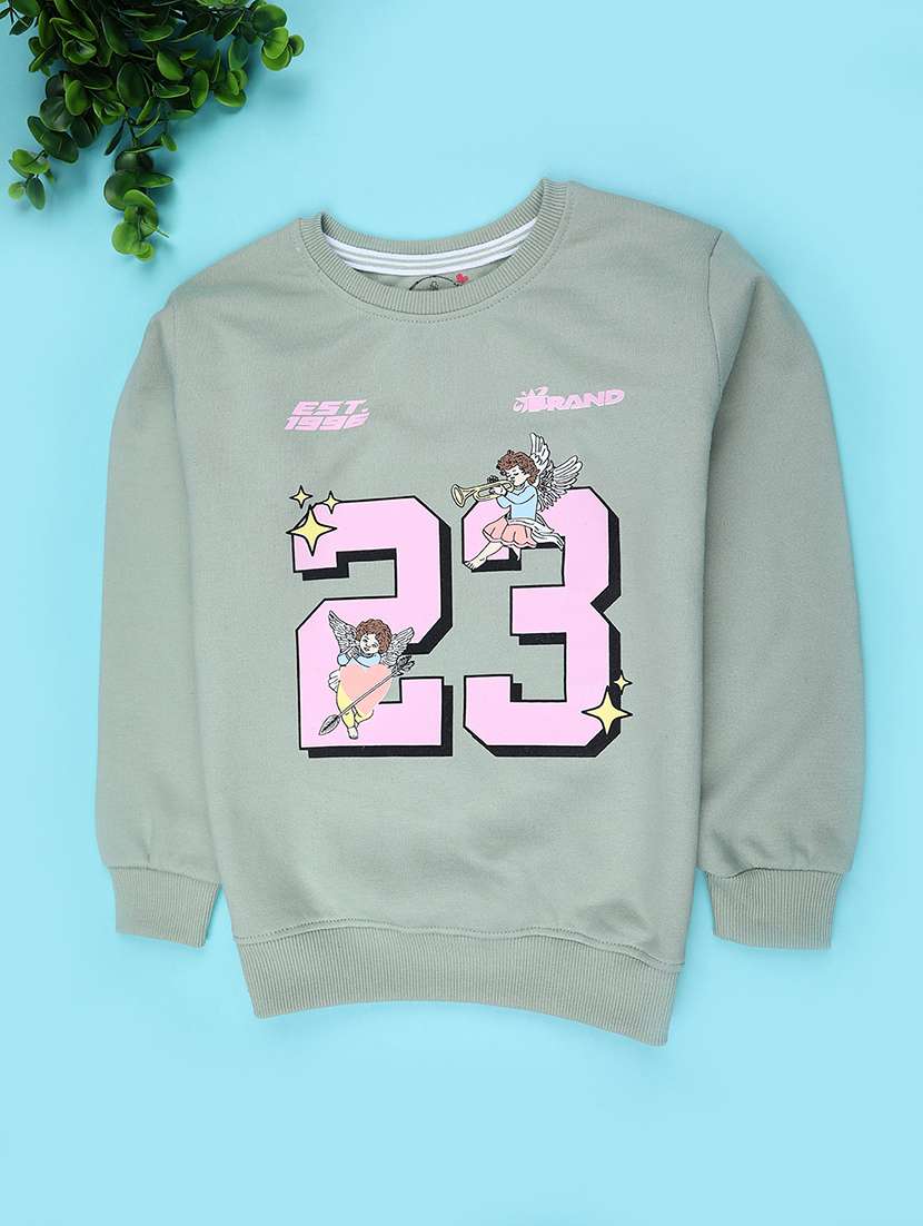 girls typographic long sleeve sweatshirt